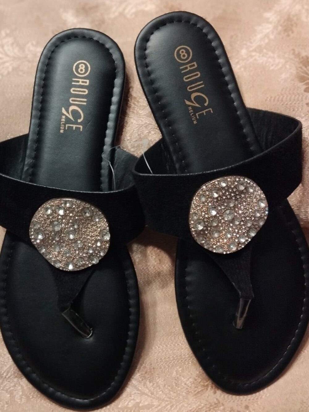 Black Sandals with Rhinestones
